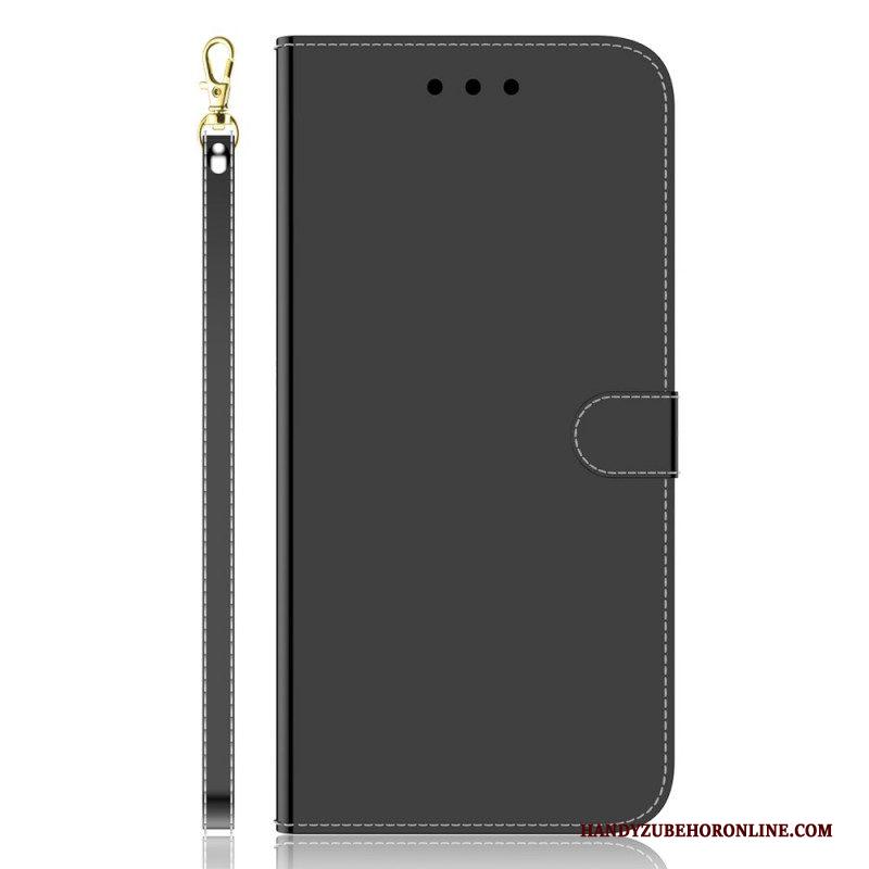 Flip Case voor Xiaomi Redmi Note 11 Pro Plus 5G Spiegelhoes Van Imitatieleer