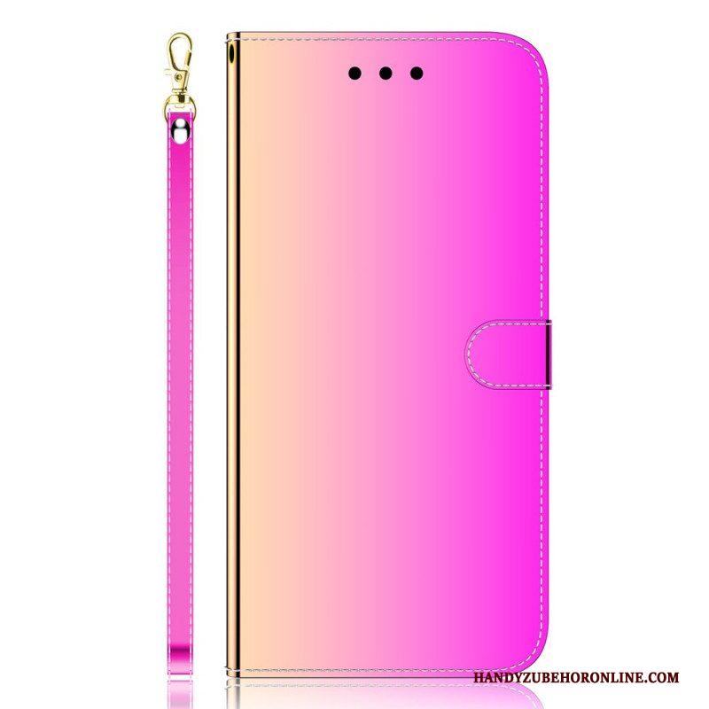 Flip Case voor Xiaomi Redmi Note 11 Pro Plus 5G Spiegelhoes Van Imitatieleer