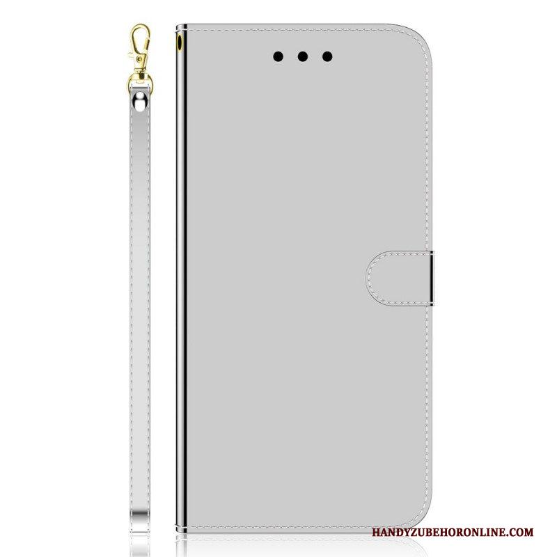 Flip Case voor Xiaomi Redmi Note 11 Pro Plus 5G Spiegelhoes Van Imitatieleer