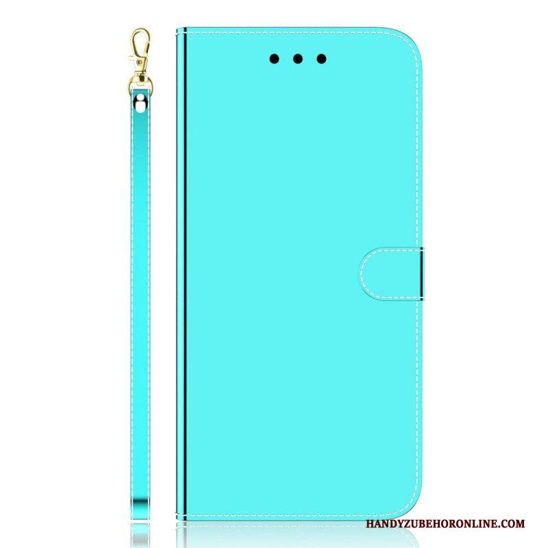 Flip Case voor Xiaomi Redmi Note 11 Pro Plus 5G Spiegelhoes Van Imitatieleer