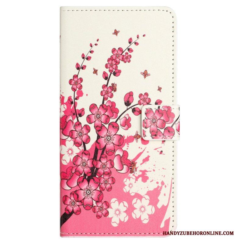 Flip Case voor Xiaomi Redmi Note 12 4G Tropische Bloemen