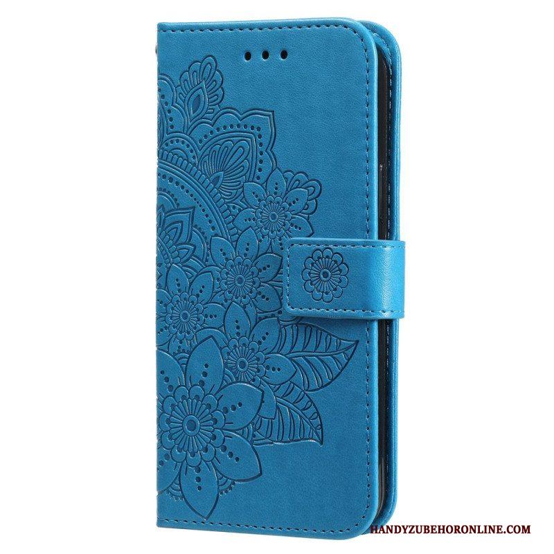 Flip Case voor Xiaomi Redmi Note 12 Pro Met Ketting Riem Bloem Mandala