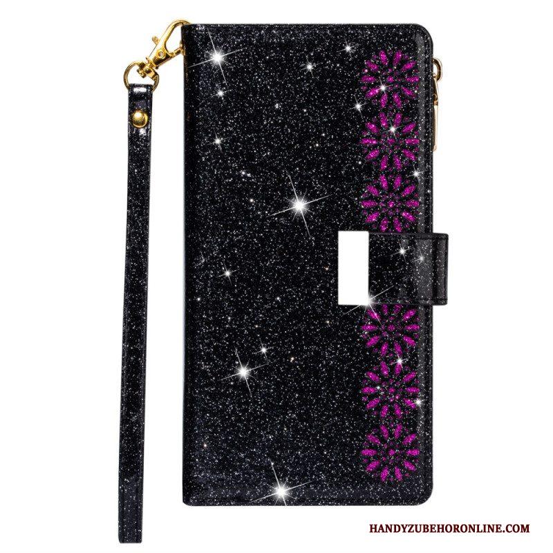 Flip Case voor iPhone 15 Pro Max Glitter Met Portemonnee