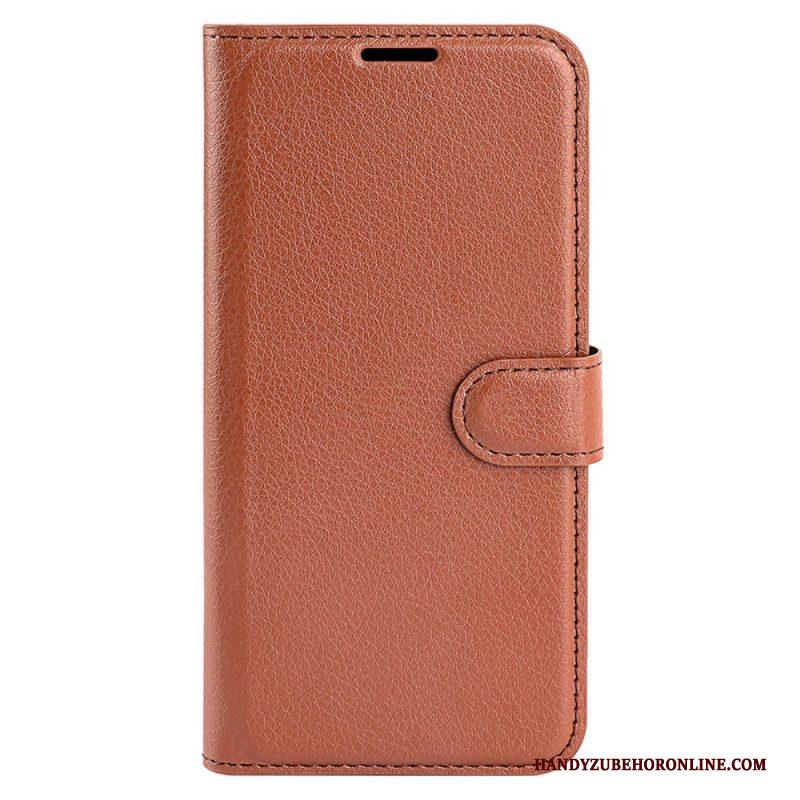 Folio-hoesje voor Huawei P60 Pro Litchi-leereffect