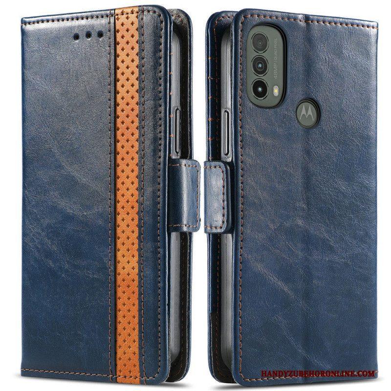 Folio-hoesje voor Moto E40 / E30 / E20 Bicolor Dubbele Sluiting Caseneo