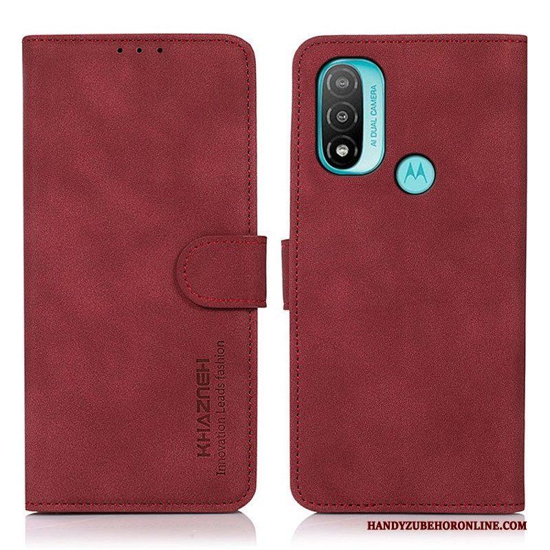 Folio-hoesje voor Moto E40 / E30 / E20 Khazneh Modieus Leereffect