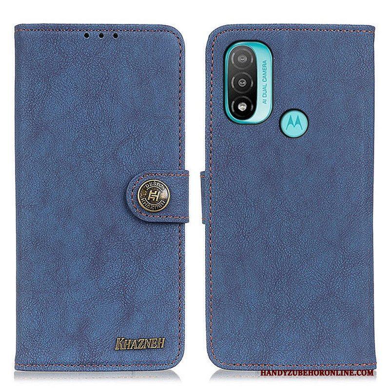 Folio-hoesje voor Moto E40 / E30 / E20 Khazneh Retro Splitleer