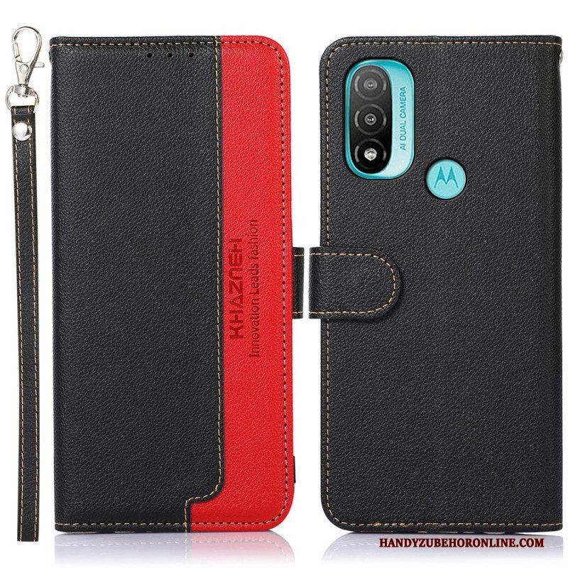 Folio-hoesje voor Moto E40 / E30 / E20 Lychee-stijl Rfid Khazneh