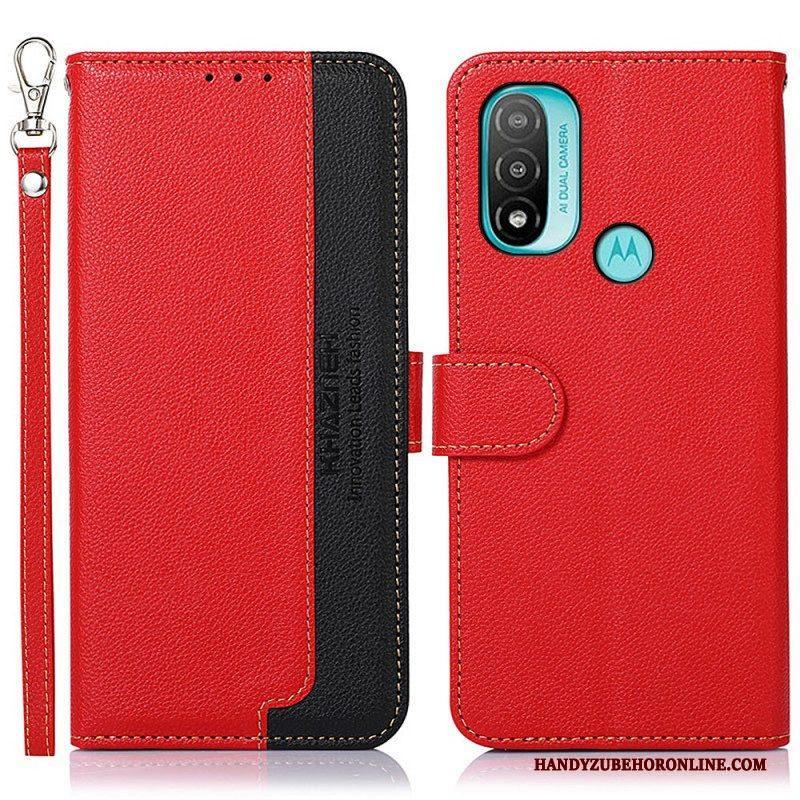 Folio-hoesje voor Moto E40 / E30 / E20 Lychee-stijl Rfid Khazneh