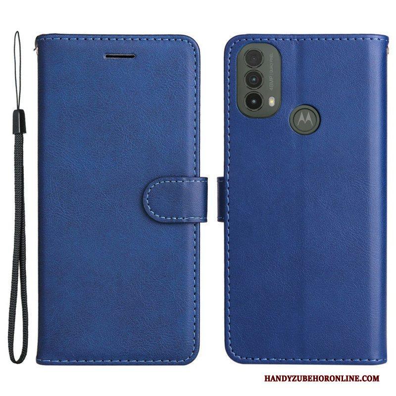 Folio-hoesje voor Moto E40 / E30 / E20 Met Ketting Strappy Leereffect