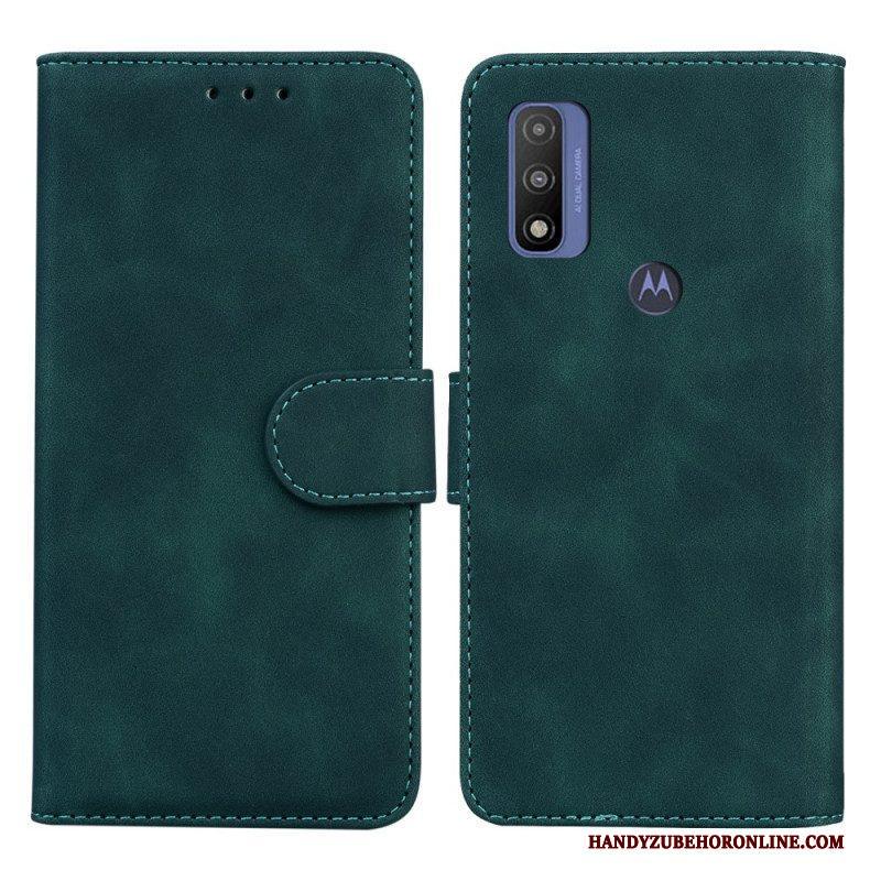 Folio-hoesje voor Moto E40 / E30 / E20 Monochroom Leereffect