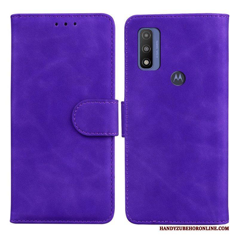 Folio-hoesje voor Moto E40 / E30 / E20 Monochroom Leereffect