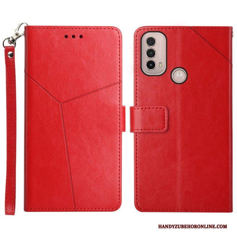 Folio-hoesje voor Moto E40 / E30 / E20 Stijl Leer Geo Y Design