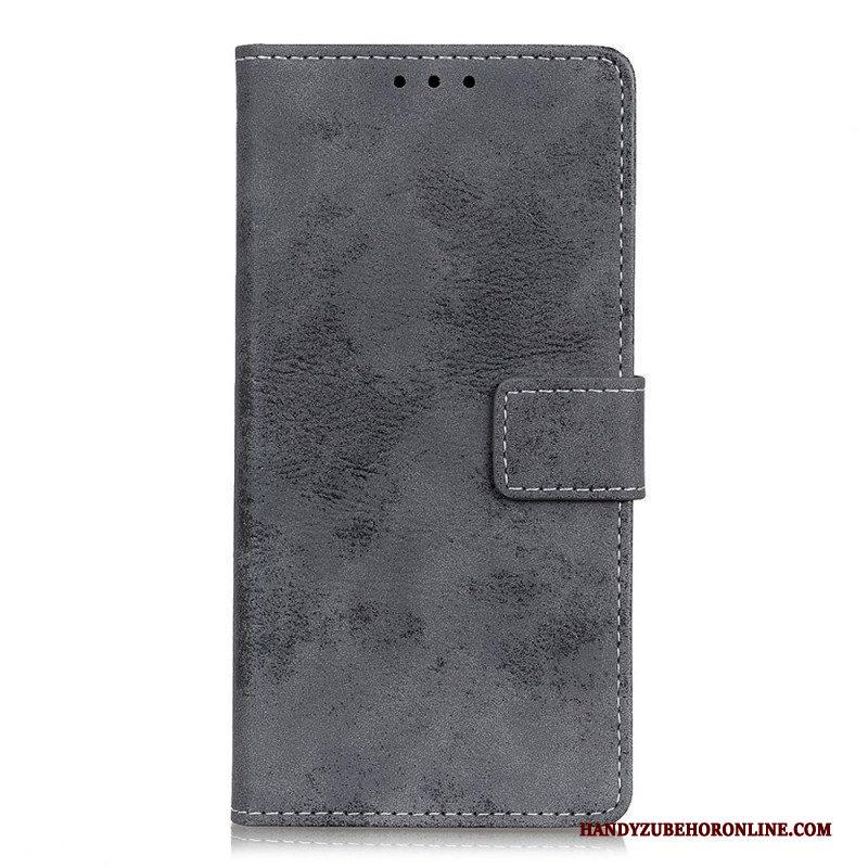 Folio-hoesje voor Moto E40 / E30 / E20 Vintage Leereffect