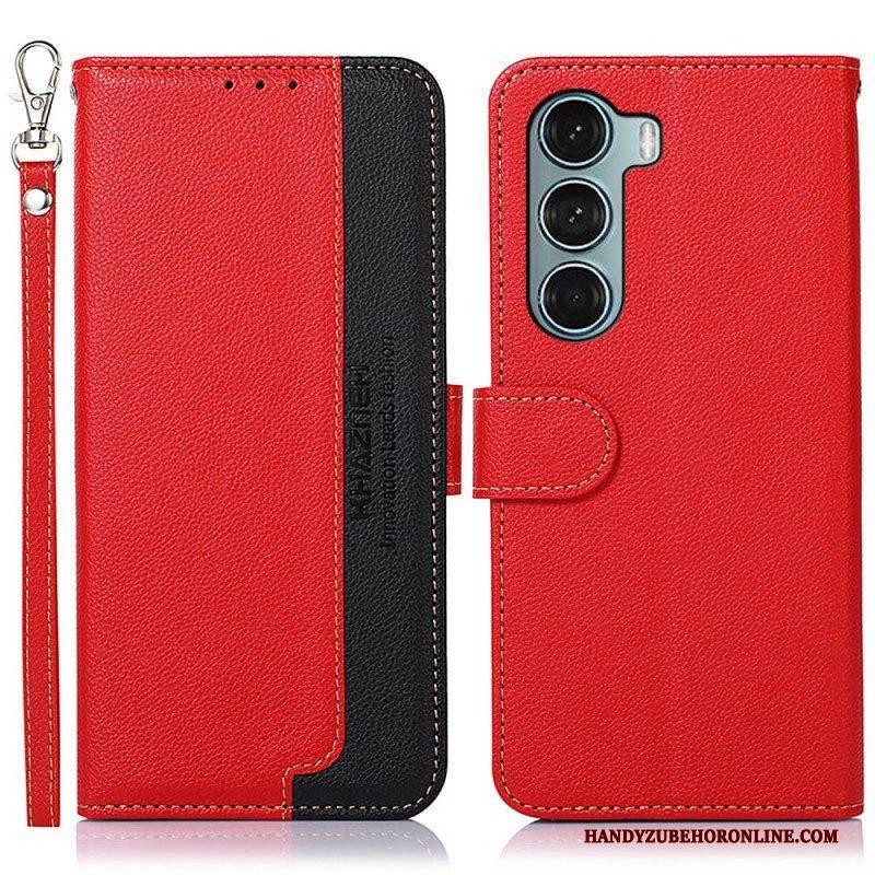 Folio-hoesje voor Moto G200 5G Lychee-stijl Rfid Khazneh