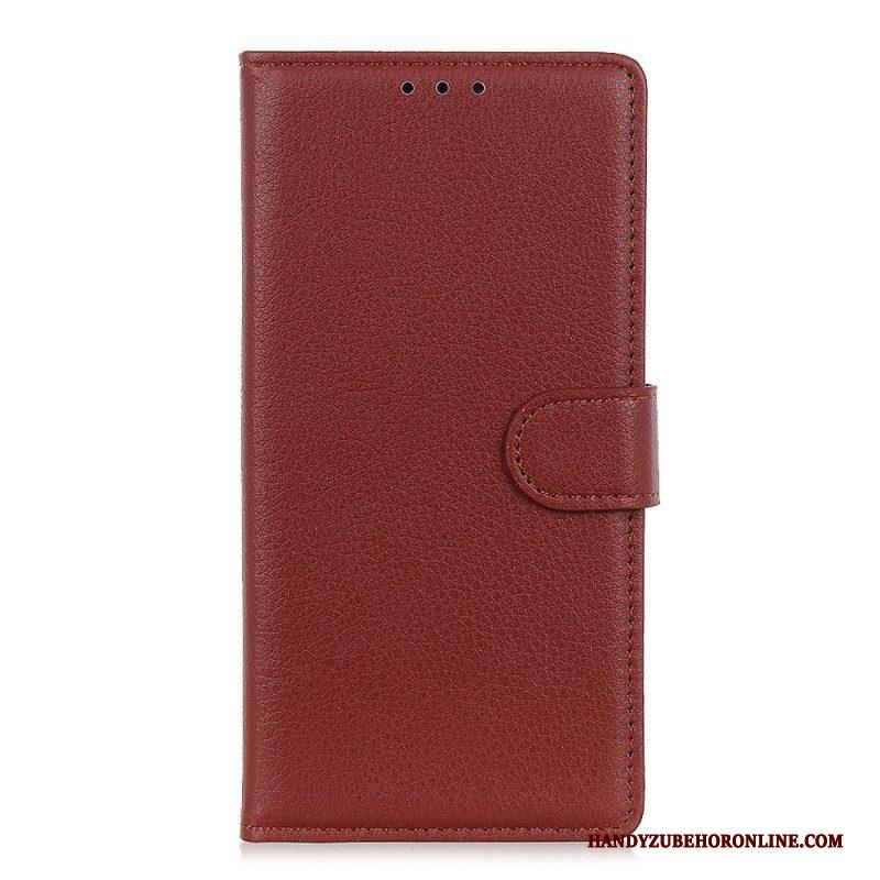 Folio-hoesje voor Moto G200 5G Traditioneel Lychee