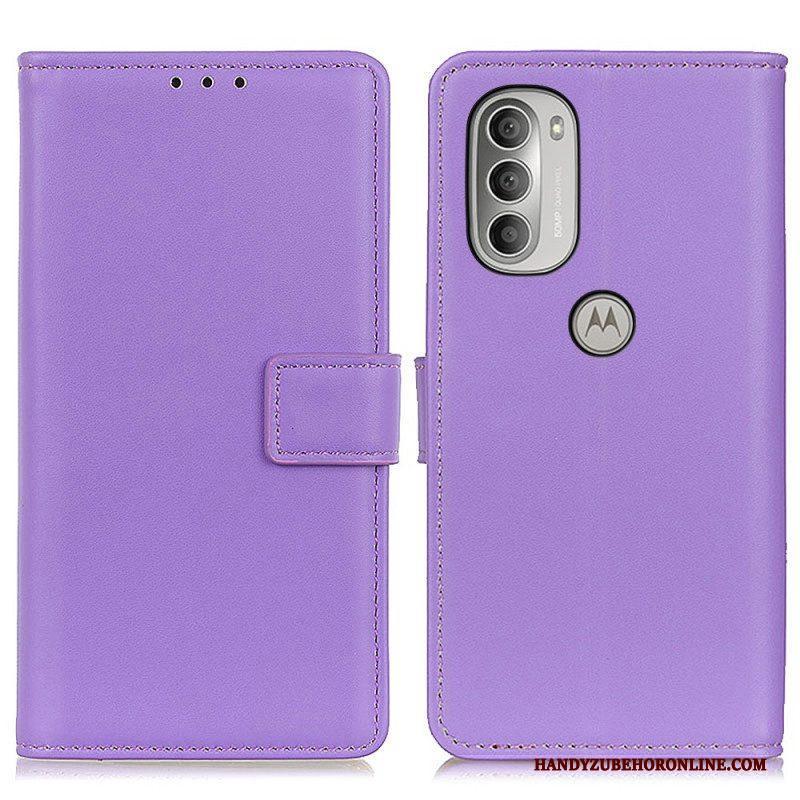 Folio-hoesje voor Moto G51 5G Effen Kunstleer