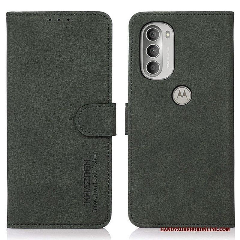 Folio-hoesje voor Moto G51 5G Khazneh Modieus Leereffect