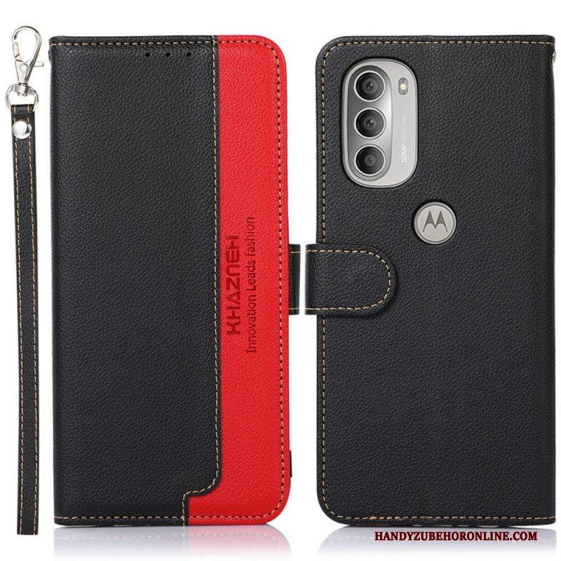 Folio-hoesje voor Moto G51 5G Lychee-stijl Rfid Khazneh