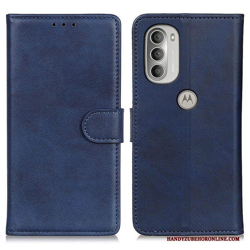 Folio-hoesje voor Moto G51 5G Retro Mat Leereffect