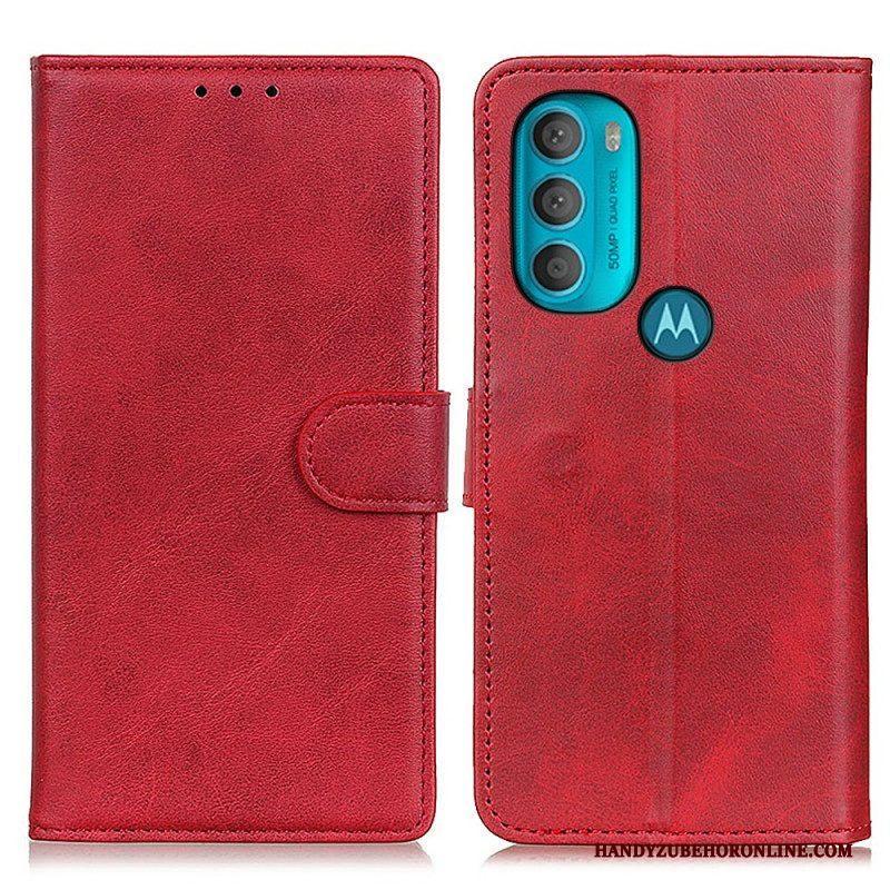 Folio-hoesje voor Moto G71 5G Retro Mat Leereffect