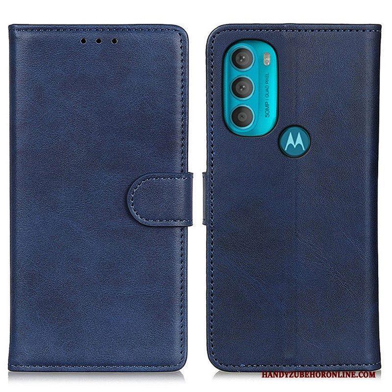 Folio-hoesje voor Moto G71 5G Retro Mat Leereffect