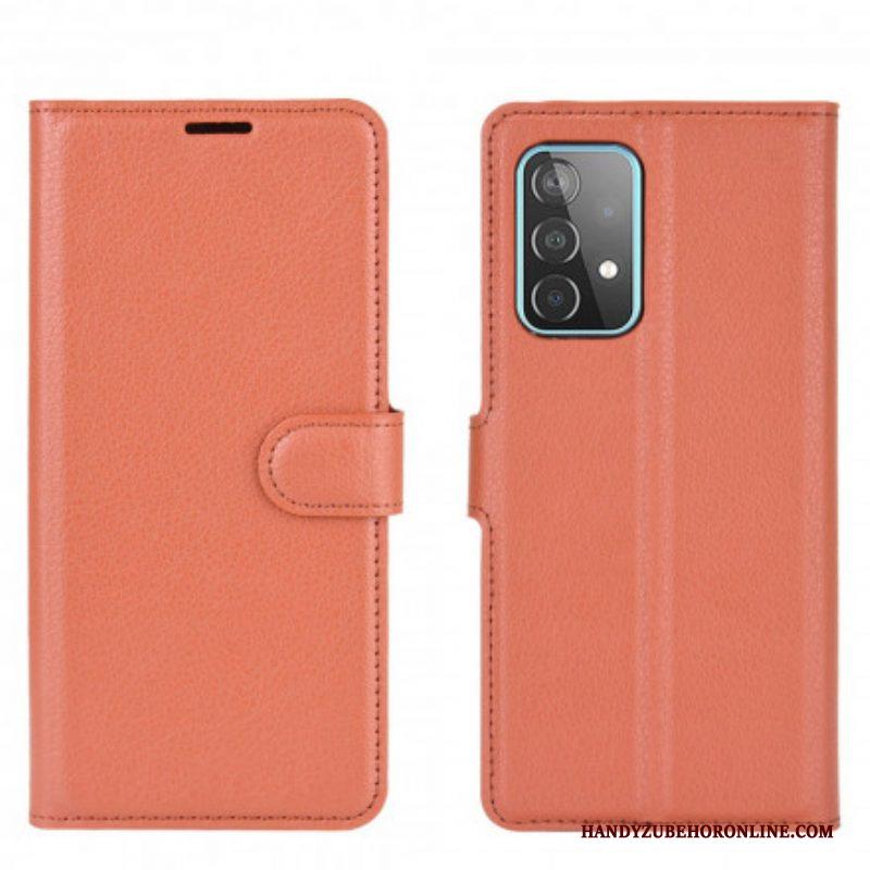 Folio-hoesje voor Samsung Galaxy A52 4G / A52 5G / A52s 5G Klassieke Lychee