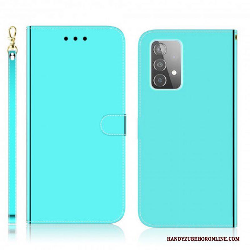 Folio-hoesje voor Samsung Galaxy A52 4G / A52 5G / A52s 5G Spiegelhoes Van Imitatieleer