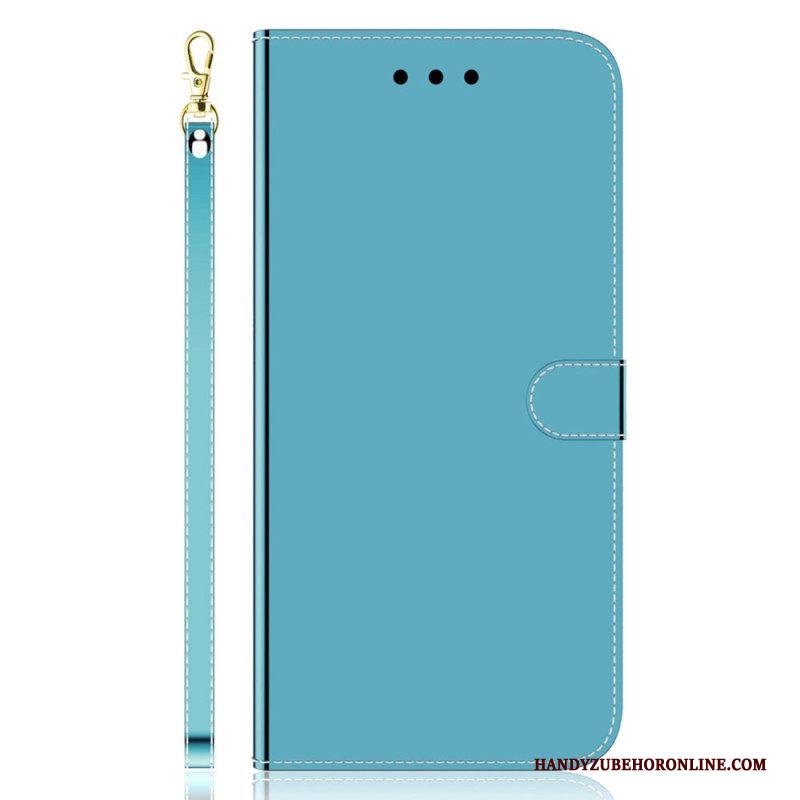 Folio-hoesje voor Samsung Galaxy A54 5G Spiegel En Lanyard