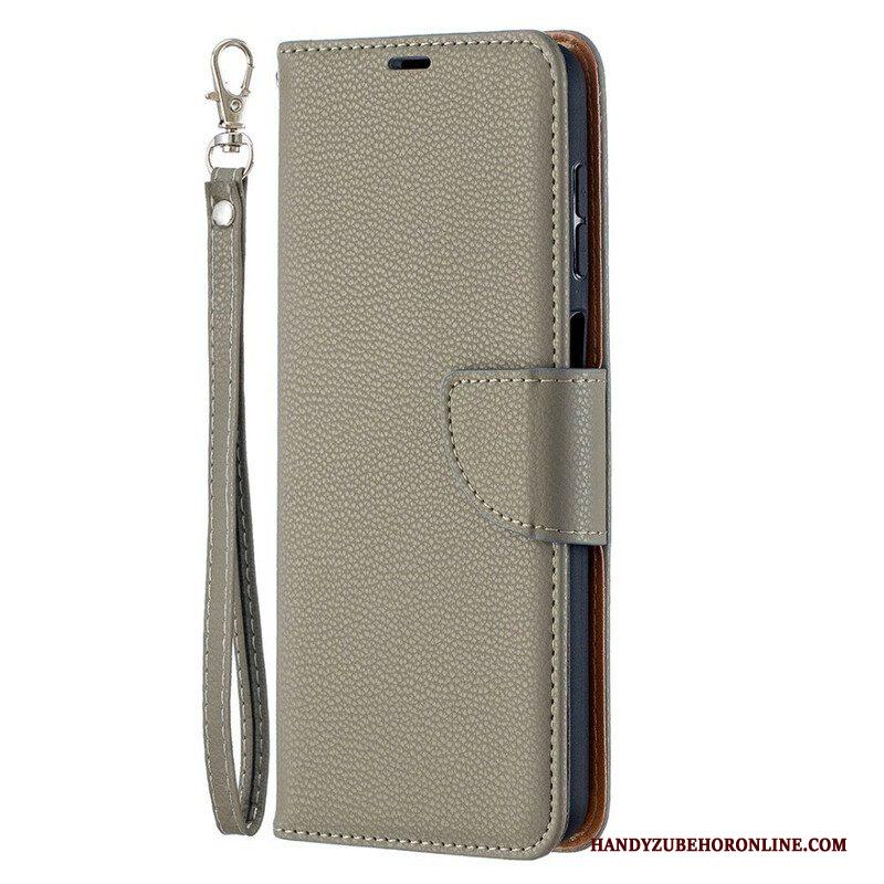 Folio-hoesje voor Samsung Galaxy M12 / A12 Flip Case Lychee Rabat Schuin