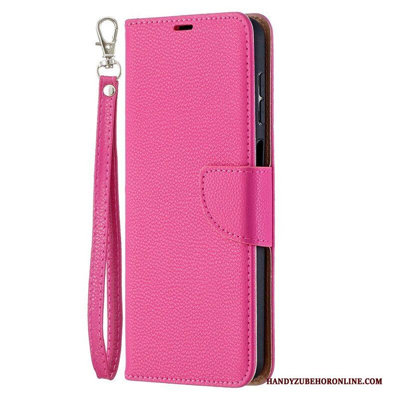 Folio-hoesje voor Samsung Galaxy M12 / A12 Flip Case Lychee Rabat Schuin