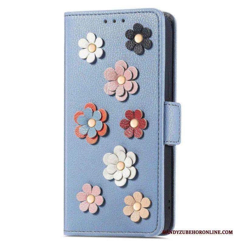 Folio-hoesje voor Samsung Galaxy M13 3d Bloemen