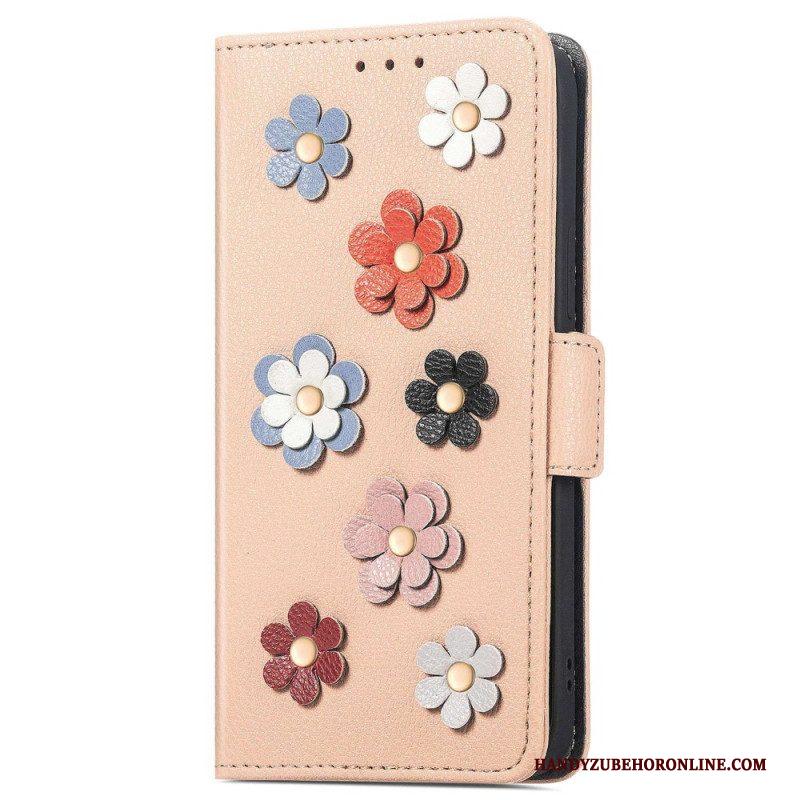 Folio-hoesje voor Samsung Galaxy M13 3d Bloemen