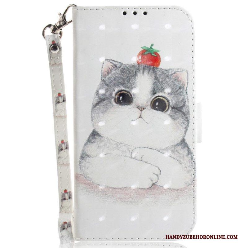 Folio-hoesje voor Samsung Galaxy M13 Kat Met Lanyard