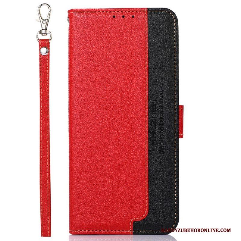 Folio-hoesje voor Samsung Galaxy M13 Lychee-stijl Rfid Khazneh