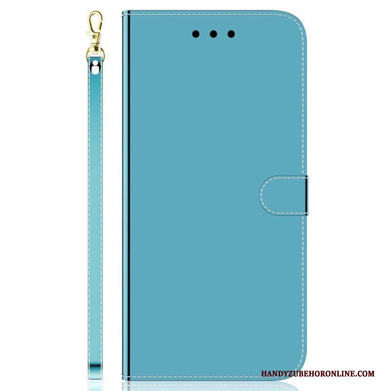 Folio-hoesje voor Samsung Galaxy M13 Spiegel En Lanyard