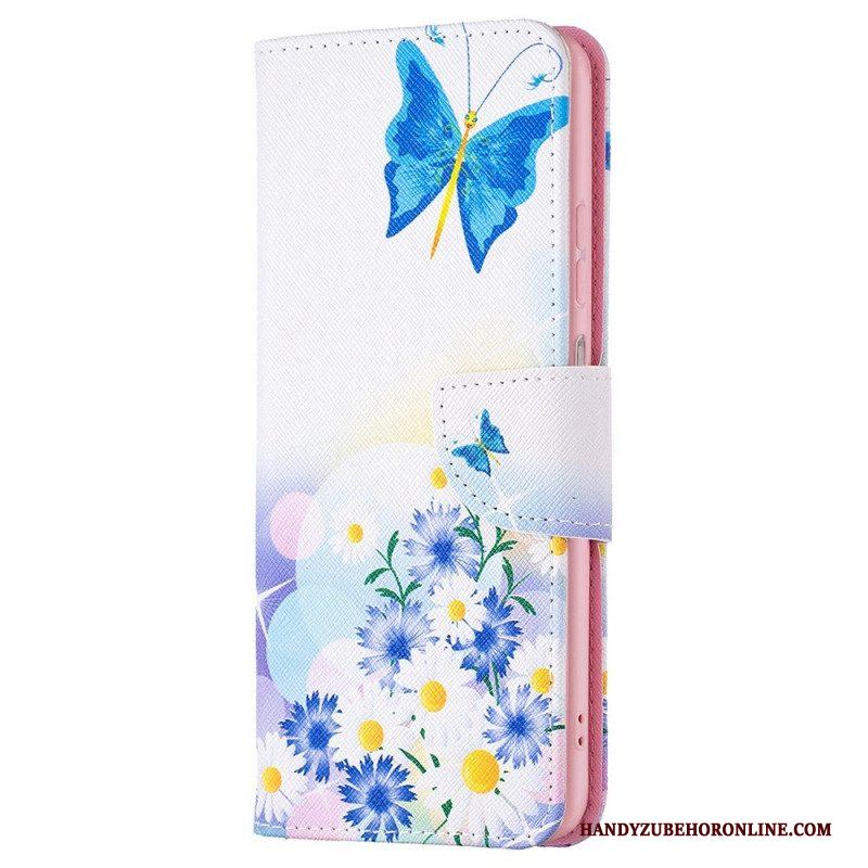 Folio-hoesje voor Samsung Galaxy M23 5G Aquarel Vlinders