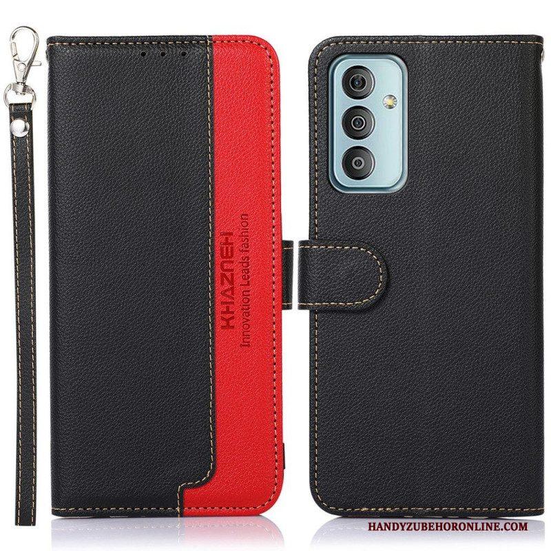 Folio-hoesje voor Samsung Galaxy M23 5G Lychee-stijl Rfid Khazneh