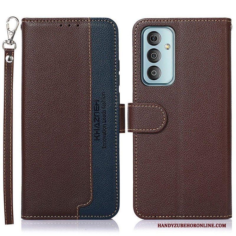 Folio-hoesje voor Samsung Galaxy M23 5G Lychee-stijl Rfid Khazneh