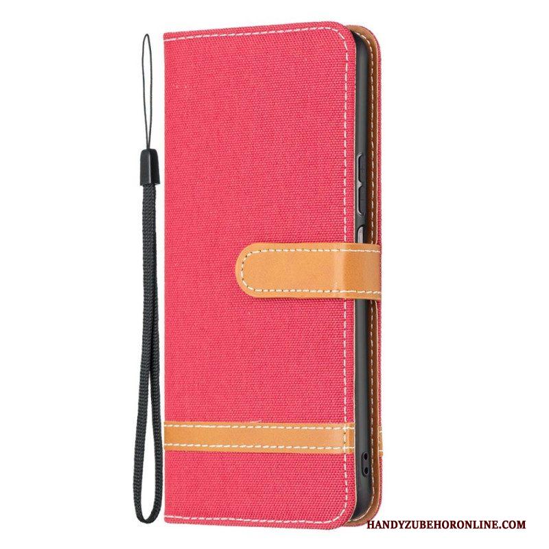 Folio-hoesje voor Samsung Galaxy M23 5G Stof Met Riem