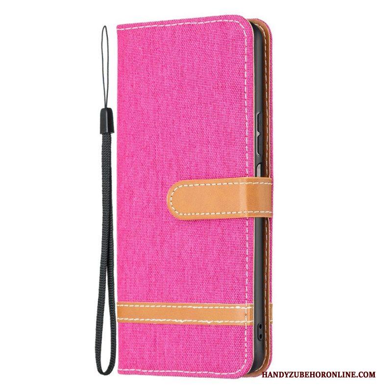 Folio-hoesje voor Samsung Galaxy M23 5G Stof Met Riem