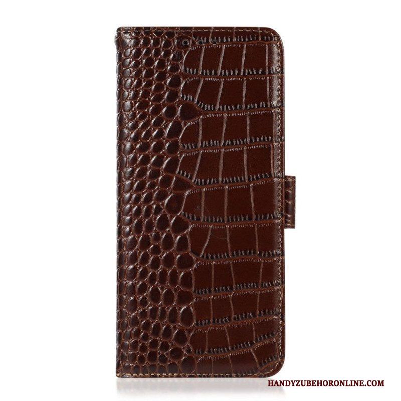 Folio-hoesje voor Samsung Galaxy M33 5G Rfid In Krokodilstijl