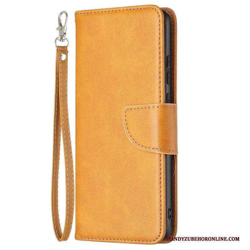 Folio-hoesje voor Samsung Galaxy M53 5G Schuine Sluiting Met Riem