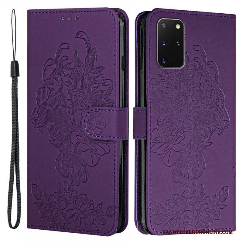 Folio-hoesje voor Samsung Galaxy S20 Plus / S20 Plus 5G Met Ketting Barokke Strappy Tijger