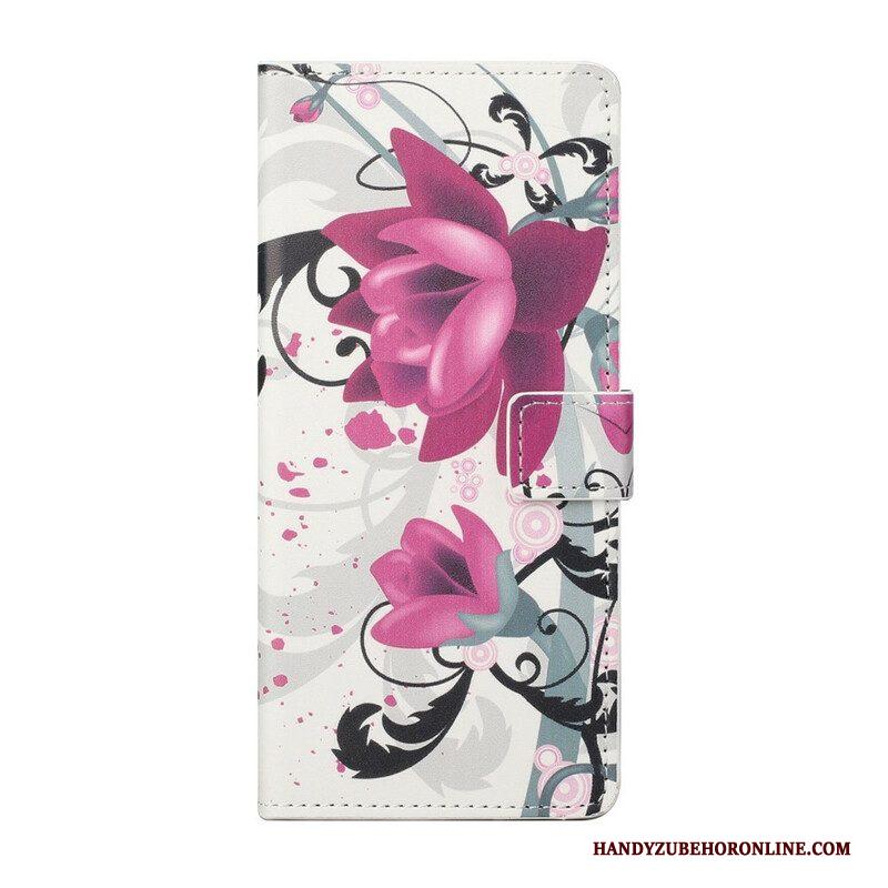 Folio-hoesje voor Samsung Galaxy S21 5G Tropische Bloemen