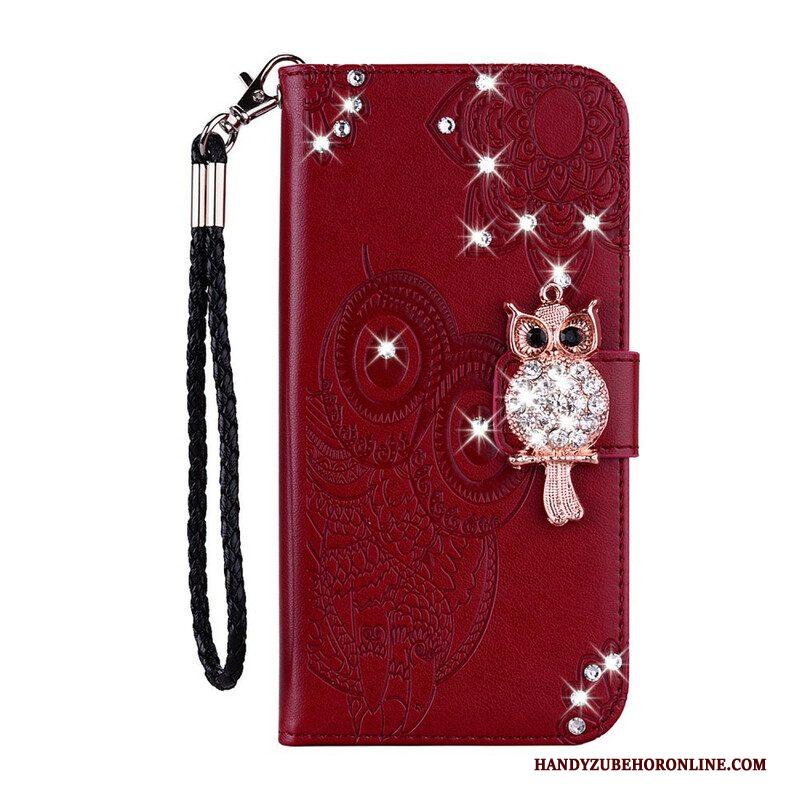 Folio-hoesje voor Samsung Galaxy S21 5G Uil Mandala En Charme