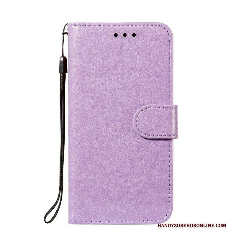 Folio-hoesje voor Samsung Galaxy S21 FE Met Ketting Effen Kleur Serie Strappy