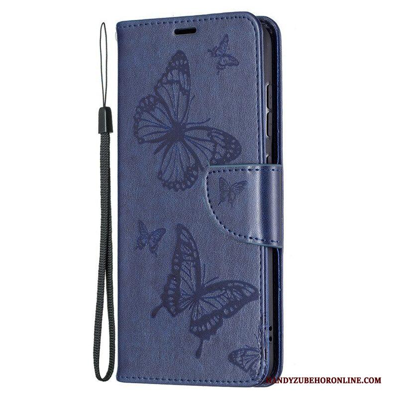 Folio-hoesje voor Samsung Galaxy S21 FE Vlinders Tijdens De Vlucht Met Lanyard