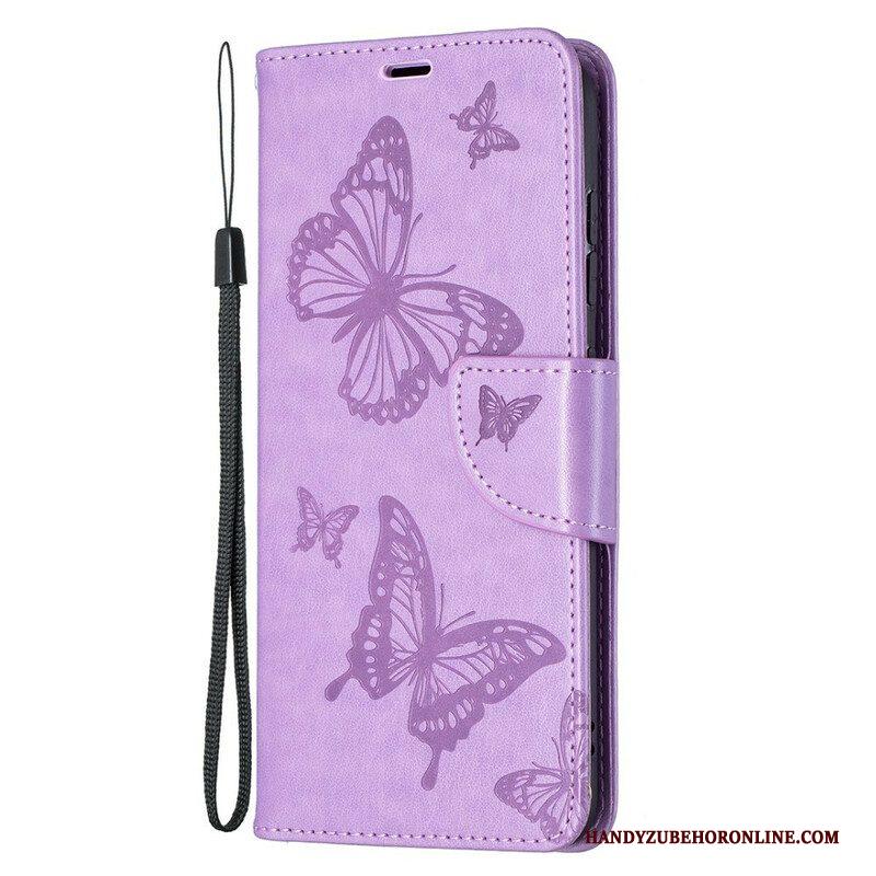 Folio-hoesje voor Samsung Galaxy S21 FE Vlinders Tijdens De Vlucht Met Lanyard