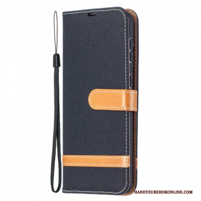 Folio-hoesje voor Samsung Galaxy S21 Plus 5G Met Ketting Band Van Stof En Leereffect